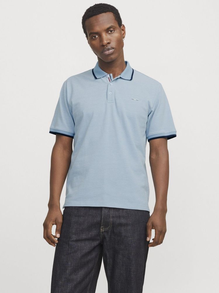 Jack & Jones Polo Blauw heren (ALVES SS POLO - 12274681.ASHLEYBLUE) - GL Sport (Sluis)