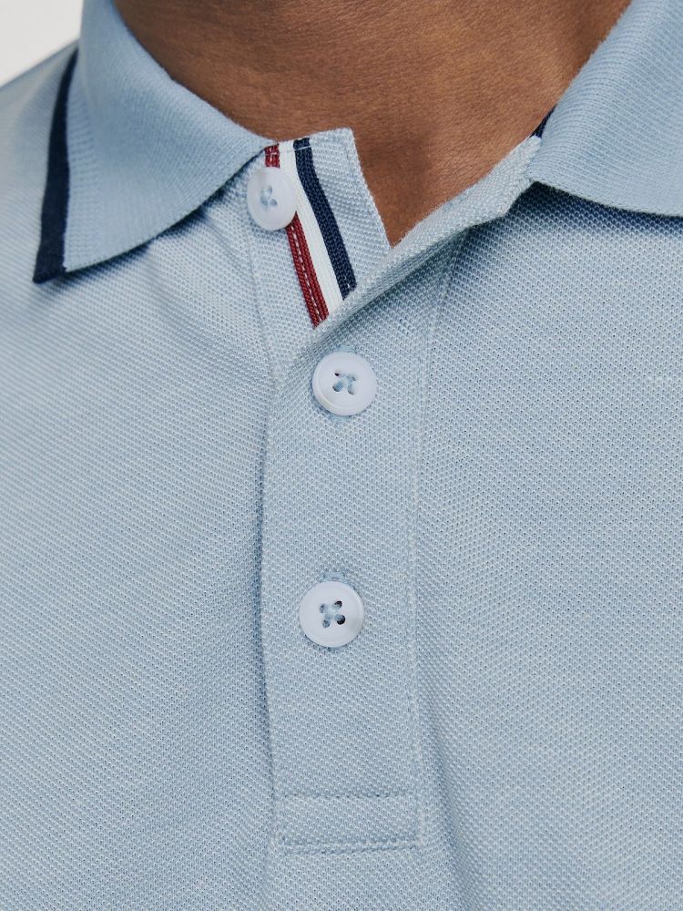 Jack & Jones Polo Blauw heren (ALVES SS POLO - 12274681.ASHLEYBLUE) - GL Sport (Sluis)