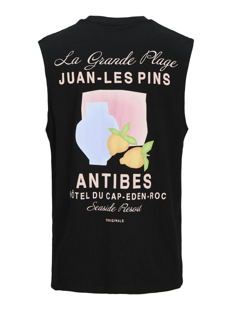Jack & Jones Hemd Zwart heren (CANGGU BACK GRAPHIC TEE SL CREW NECK - 12277567.BLACK) - GL Sport (Sluis)