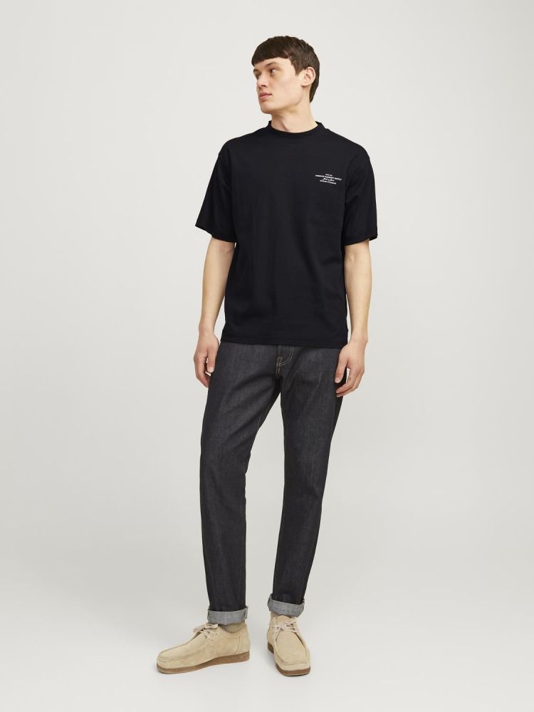 Jack & Jones T-shirt Zwart heren (CHAD BRANDING SS CREW NECK TEE - 12259357.BLACK) - GL Sport (Sluis)