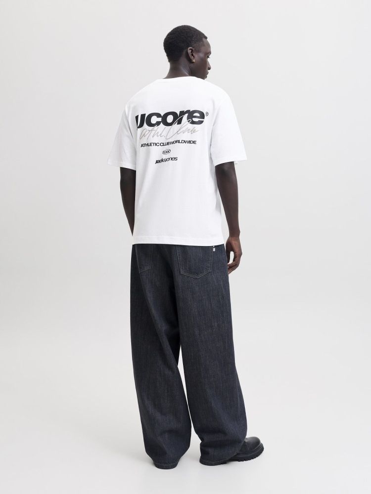 Jack & Jones T-shirt Wit heren (CLUB BACKSCRIPT TEE SS CREW NECK - 12300239.BRIGHTWHITE) - GL Sport (Sluis)