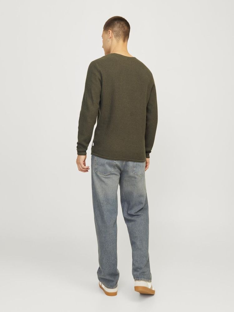 Jack & Jones Pull Olijfgroen heren (COOPER KNIT CREW NECK - 12258407.OLIVENIGHT) - GL Sport (Sluis)