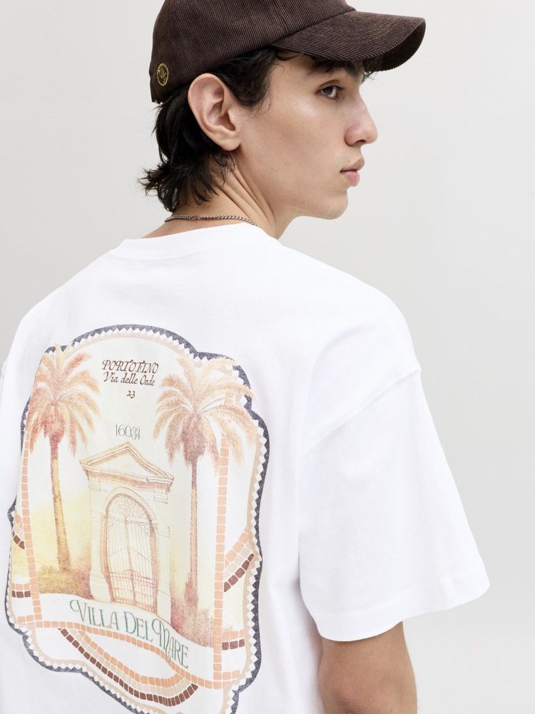 Jack & Jones T-shirt Wit heren (COTE D'AZUR PHOTOBACK TEE SS - 12296080.BRIGHTWHITE) - GL Sport (Sluis)