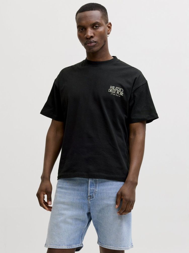 Jack & Jones T-shirt Zwart heren (COTE D'AZUR PHOTOBACK TEE SS - 12296080.BLACK) - GL Sport (Sluis)