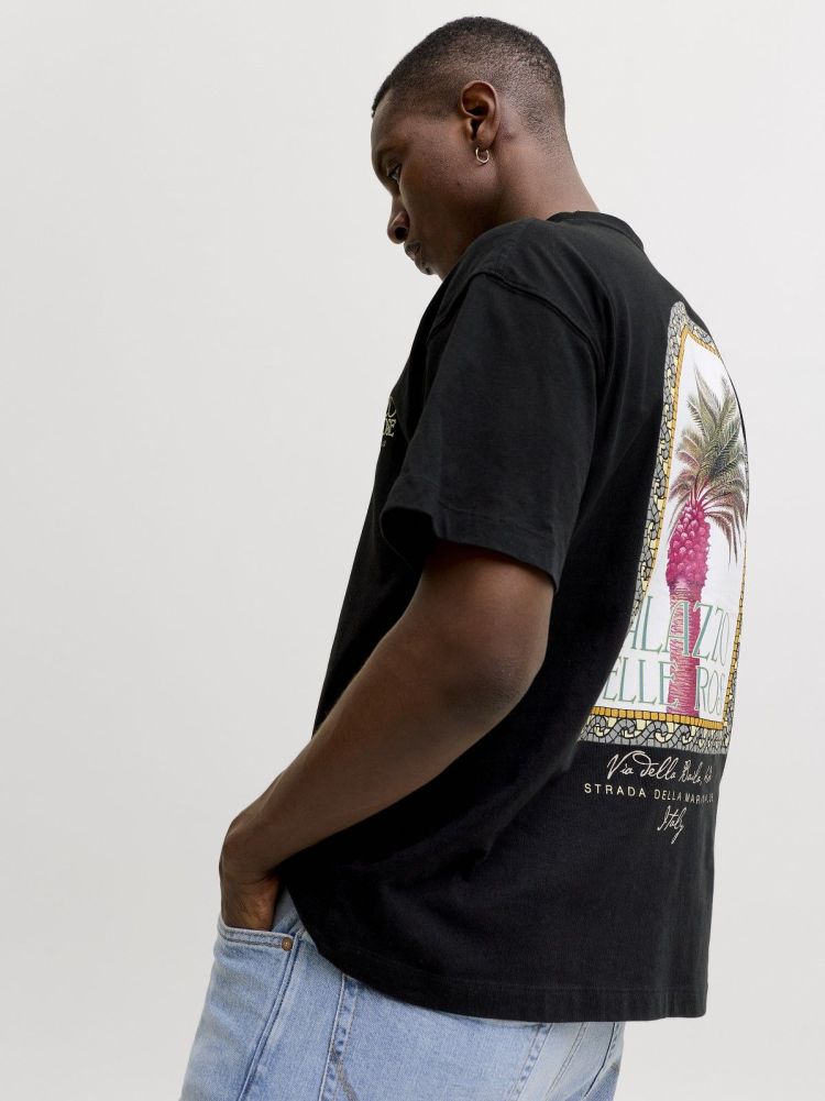 Jack & Jones T-shirt Zwart heren (COTE D'AZUR PHOTOBACK TEE SS - 12296080.BLACK) - GL Sport (Sluis)