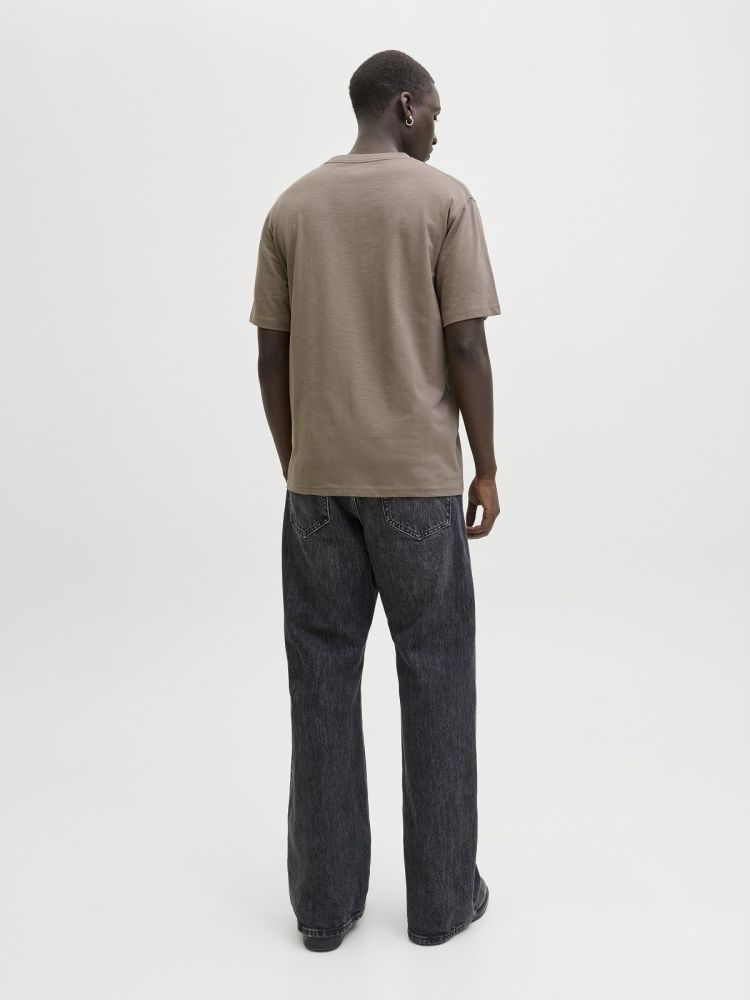 Jack & Jones T-shirt Bruin heren (DOVER SLUB TEE SS - 12288897.FALCON) - GL Sport (Sluis)