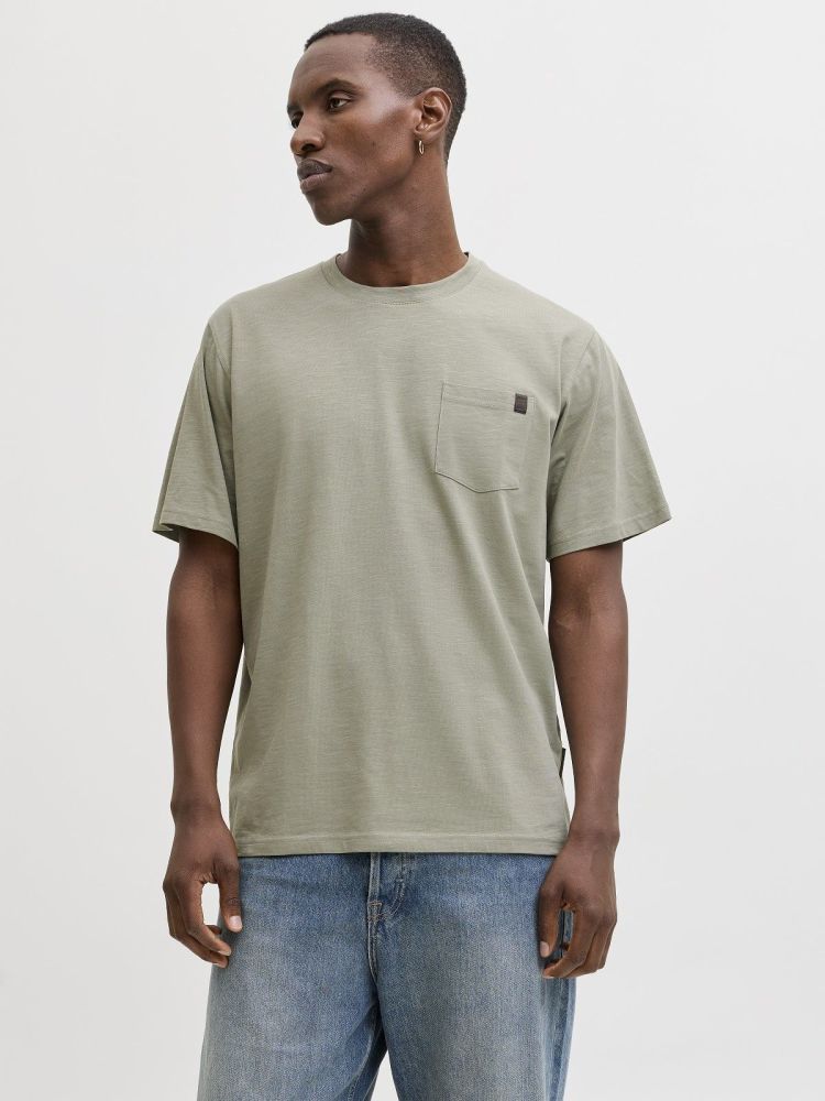 Jack & Jones T-shirt Groen heren (DOVER SLUB TEE SS - 12288897.VETIVER) - GL Sport (Sluis)