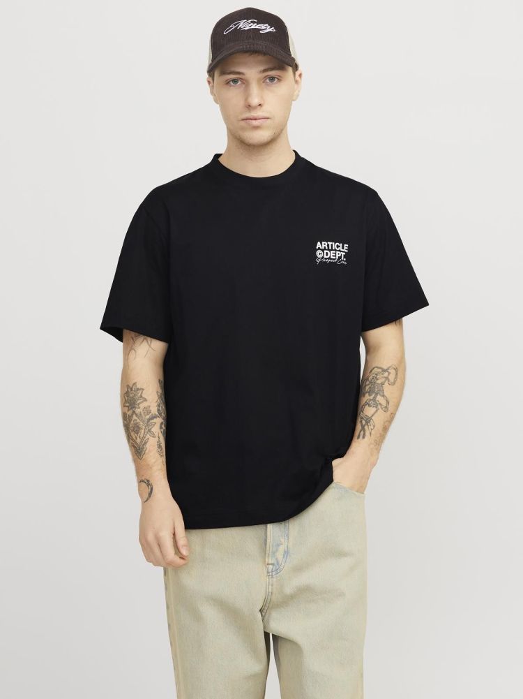 Jack & Jones T-shirt Zwart heren (DYNAMIC DUST TEE SS CREW NECK - 12273867.BLACK) - GL Sport (Sluis)