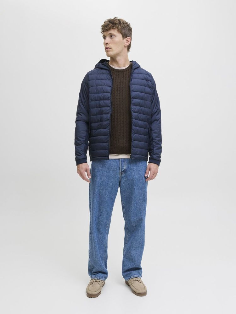 Jack & Jones Pull Bruin heren (EMIL KNIT CABLE CREW NECK - 12278785.MULCH) - GL Sport (Sluis)