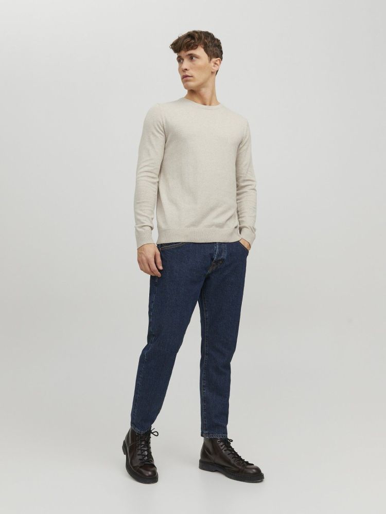 Jack & Jones Pull Beige heren (EMIL KNIT CREW NECK - 12208364.OATMEAL) - GL Sport (Sluis)