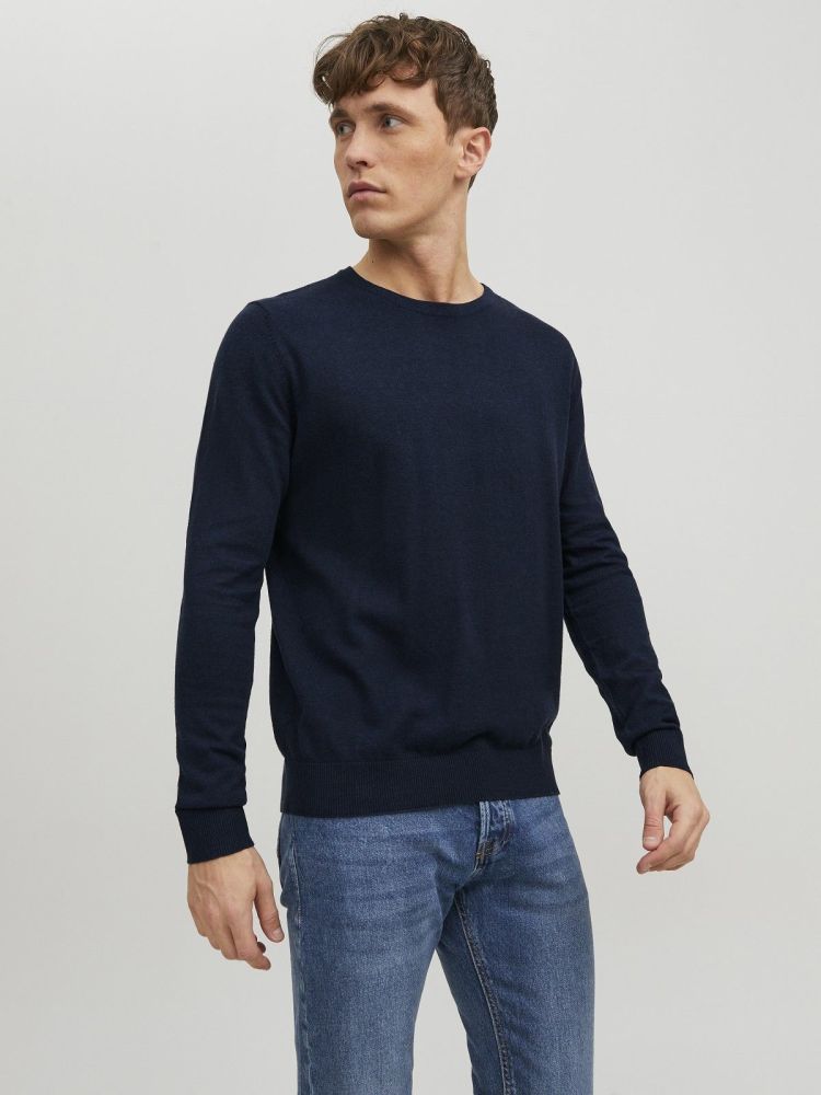Jack & Jones Pull Blauw heren (EMIL KNIT CREW NECK - 12208364.NAVYBLAZER) - GL Sport (Sluis)