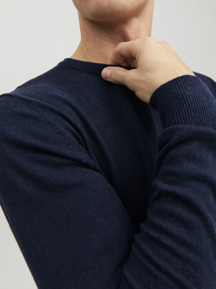 Jack & Jones Pull Blauw heren (EMIL KNIT CREW NECK - 12208364.NAVYBLAZER) - GL Sport (Sluis)