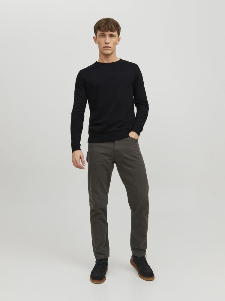 Jack & Jones Pull Zwart heren (EMIL KNIT CREW NECK - 12208364.BLACK) - GL Sport (Sluis)