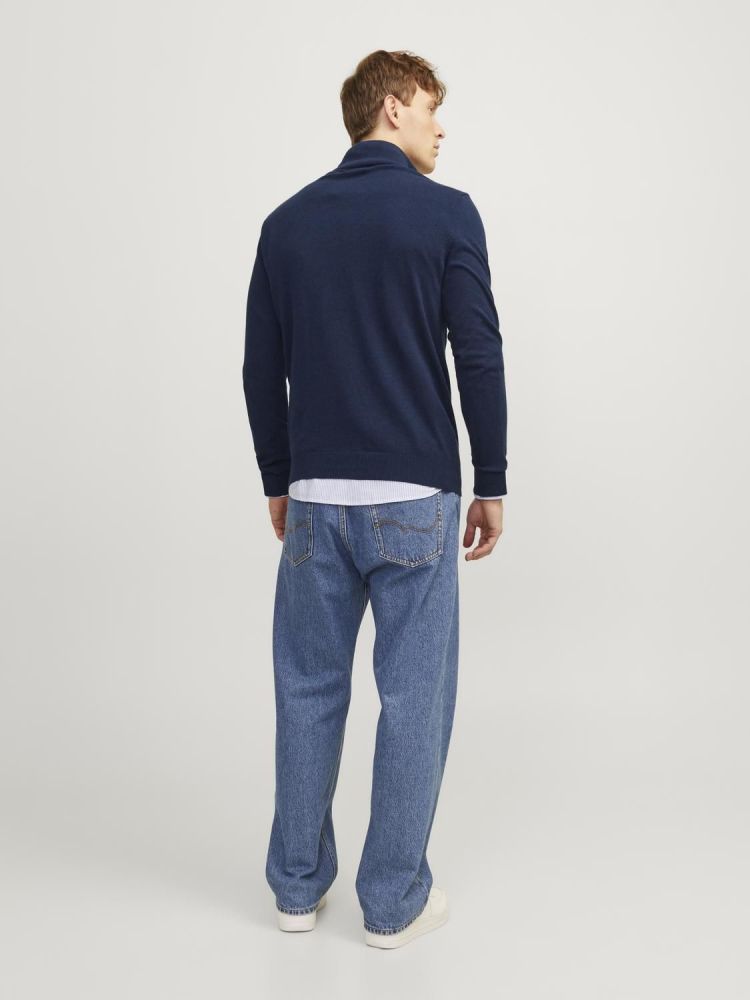 Jack & Jones Pull Blauw heren (EMIL KNIT HALF ZIP - 12189339.NAVYBLAZER) - GL Sport (Sluis)