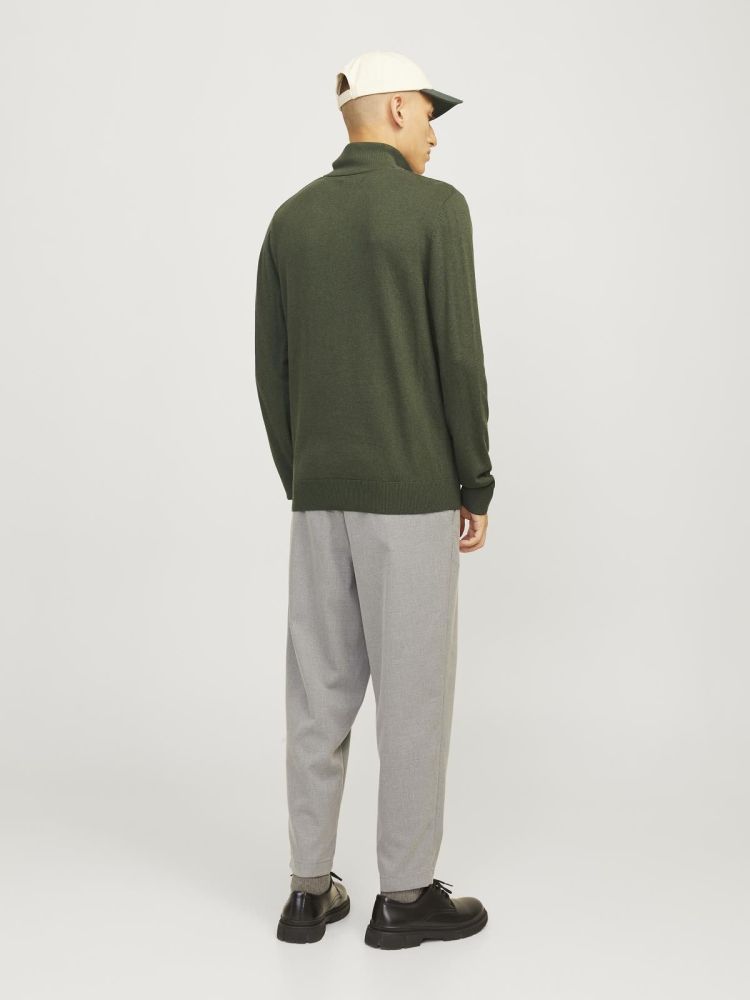 Jack & Jones Pull Groen heren (EMIL KNIT HALF ZIP - 12189339.KOMBUGREEN) - GL Sport (Sluis)