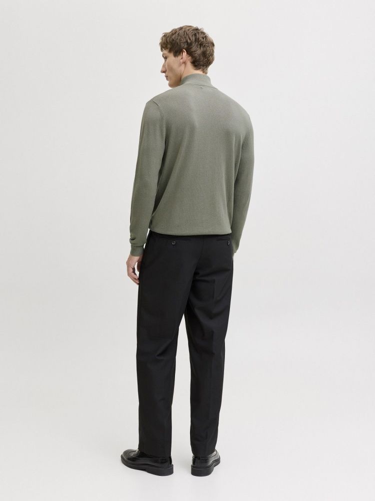 Jack & Jones Pull Groen heren (EMIL KNIT HALF ZIP - 12189339.VETIVER) - GL Sport (Sluis)