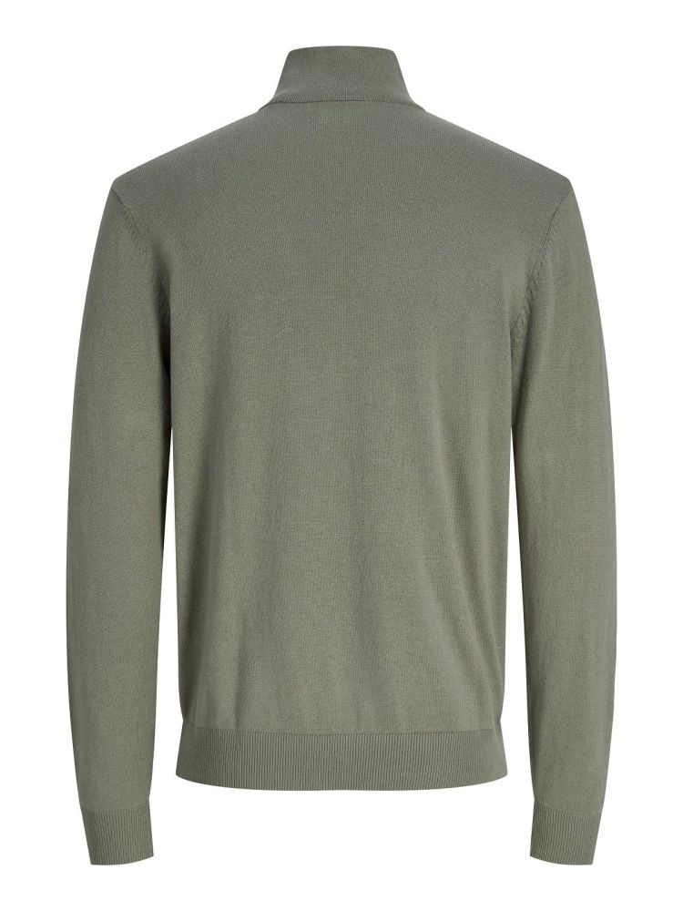 Jack & Jones Pull Groen heren (EMIL KNIT HALF ZIP - 12189339.VETIVER) - GL Sport (Sluis)