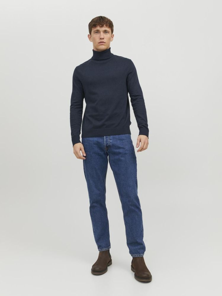 Jack & Jones Coltrui Blauw heren (EMIL KNIT ROLL NECK  - 12157417.NAVYBLAZER) - GL Sport (Sluis)