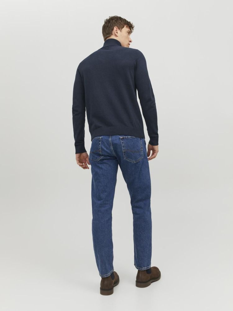 Jack & Jones Coltrui Blauw heren (EMIL KNIT ROLL NECK  - 12157417.NAVYBLAZER) - GL Sport (Sluis)