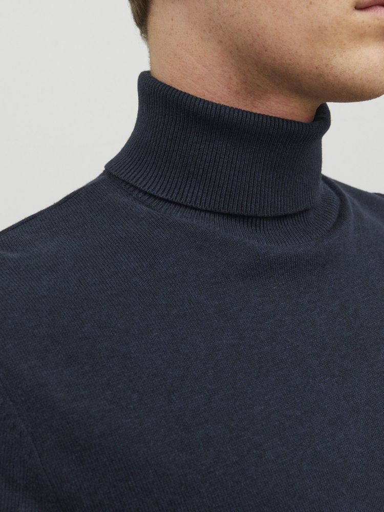 Jack & Jones Pull Blauw heren (EMIL KNIT ROLL NECK - 12157417.NAVYBLAZER) - GL Sport (Sluis)