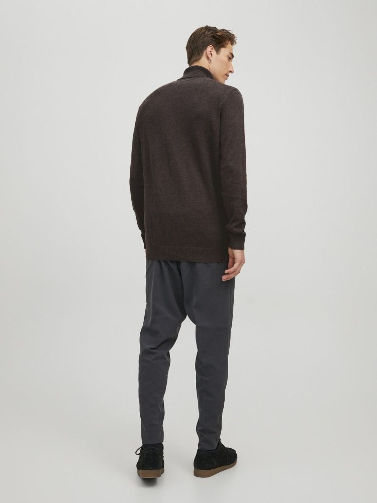 Jack & Jones Pull Bruin heren (EMIL KNIT ROLL NECK - 12157417.MULCH) - GL Sport (Sluis)