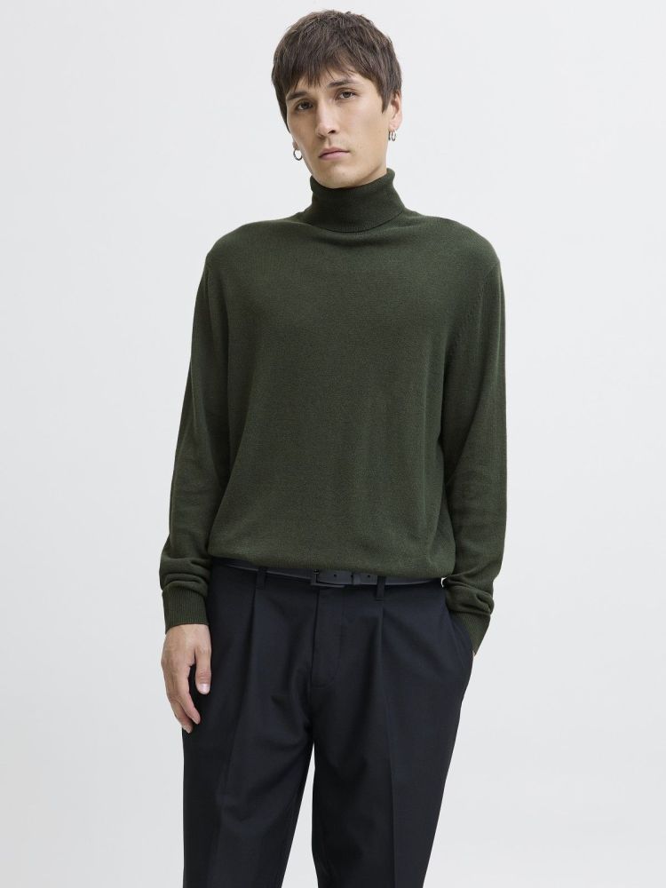 Jack & Jones Pull Groen heren (EMIL KNIT ROLL NECK - 12157417.DUFFELBAG) - GL Sport (Sluis)