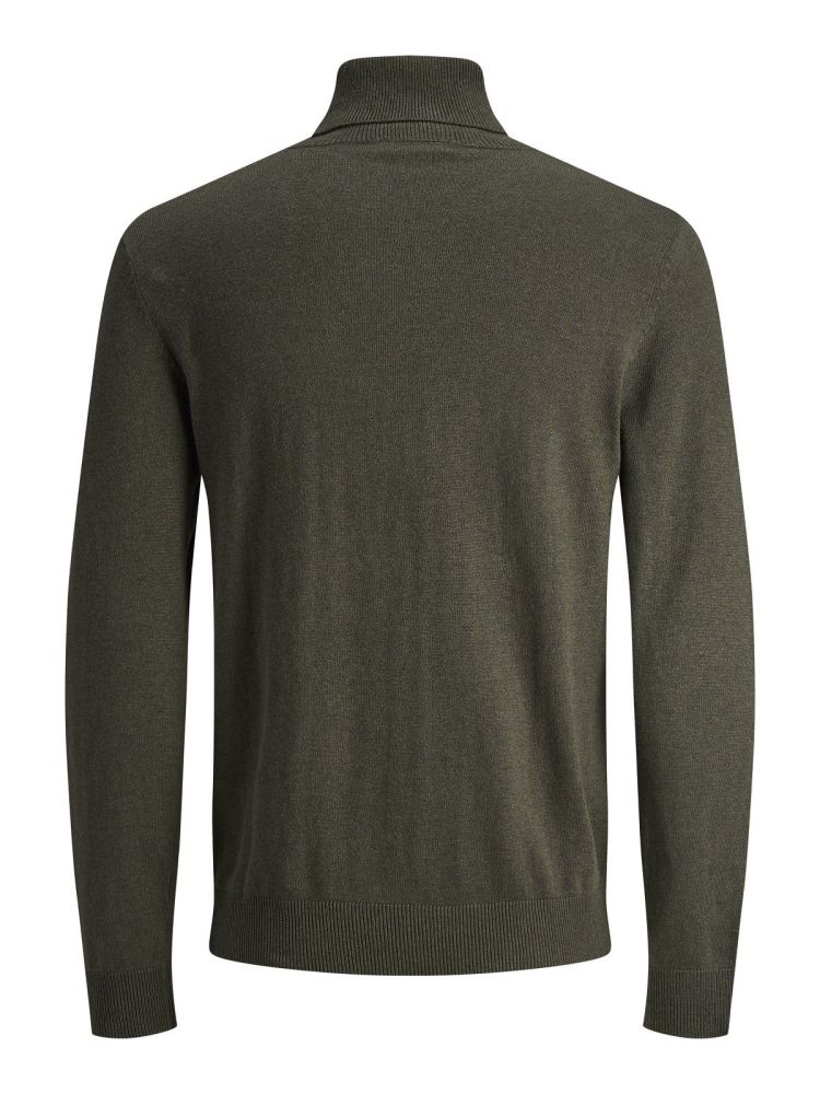 Jack & Jones Pull Groen heren (EMIL KNIT ROLL NECK - 12157417.OLIVENIGHT) - GL Sport (Sluis)