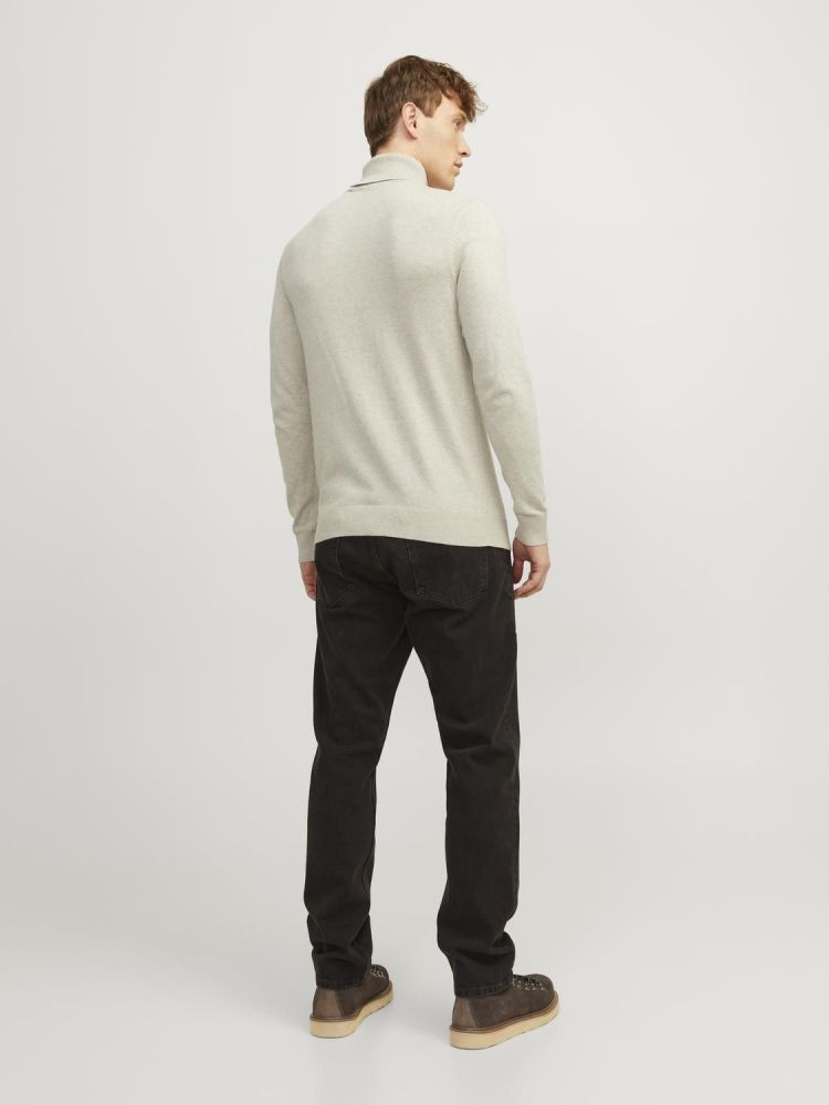 Jack & Jones Coltrui Off-white heren (EMIL KNIT ROLL NECK  - 12157417.OATMEAL) - GL Sport (Sluis)