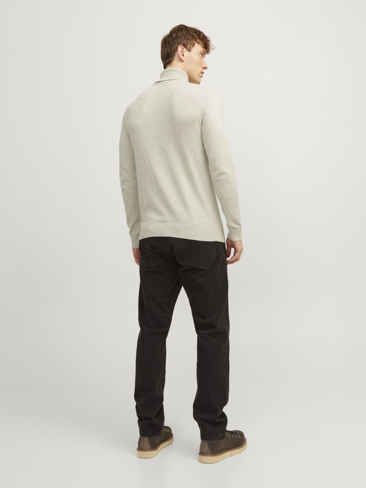 Jack & Jones Pull Off-white heren (EMIL KNIT ROLL NECK - 12157417.OATMEAL) - GL Sport (Sluis)
