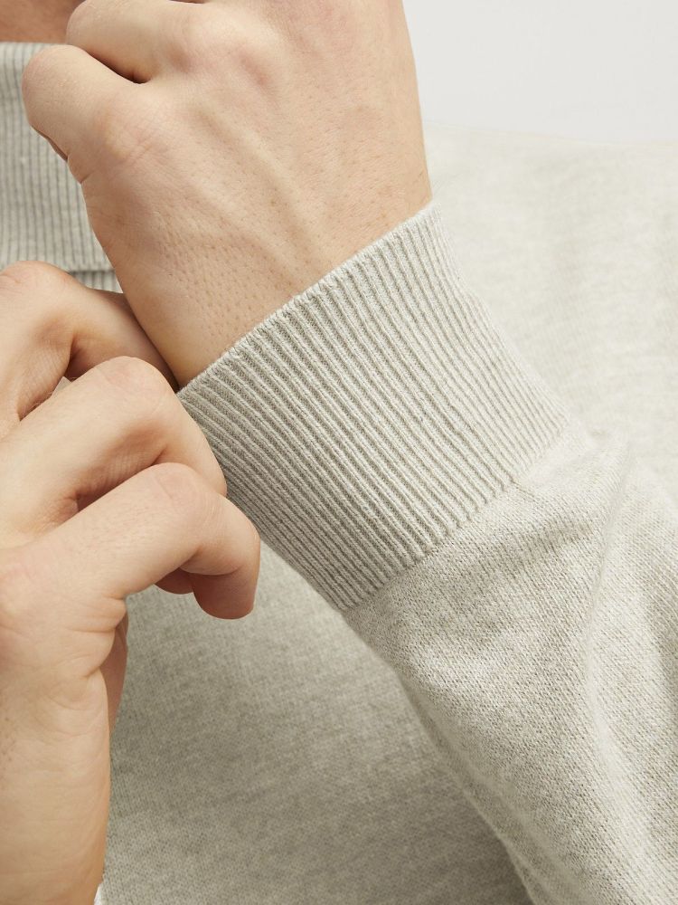 Jack & Jones Pull Off-white heren (EMIL KNIT ROLL NECK - 12157417.OATMEAL) - GL Sport (Sluis)
