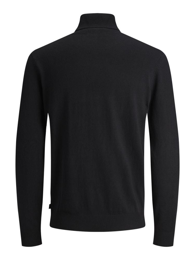 Jack & Jones Coltrui Zwart heren (EMIL KNIT ROLL NECK  - 12157417.BLACK) - GL Sport (Sluis)