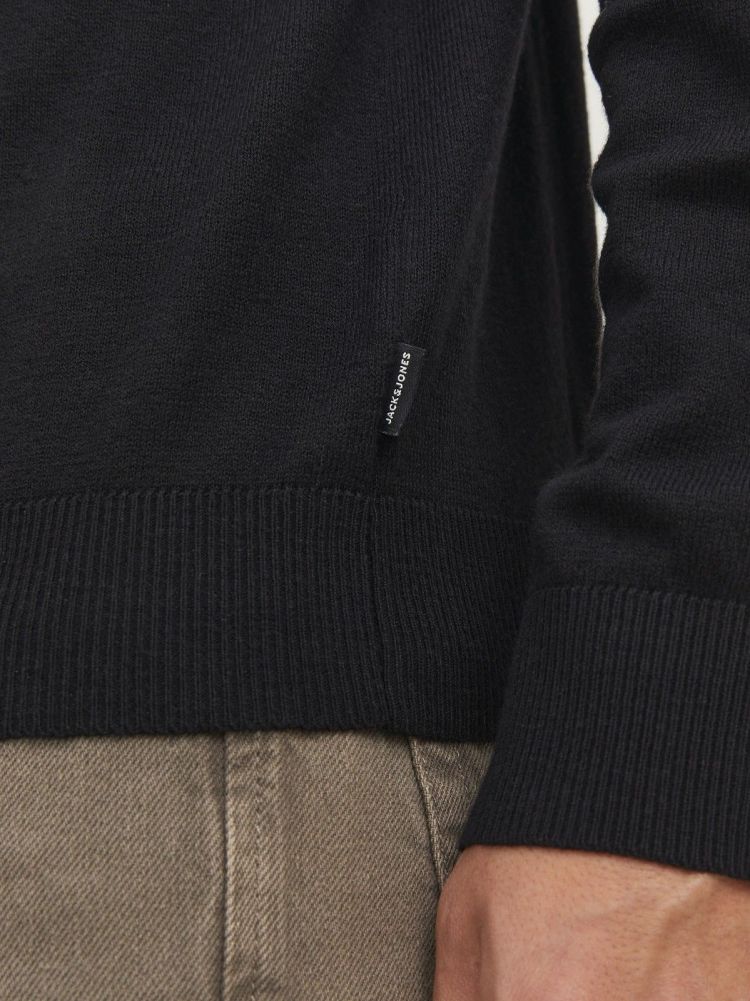 Jack & Jones Pull Zwart heren (EMIL KNIT ROLL NECK - 12157417.BLACK) - GL Sport (Sluis)