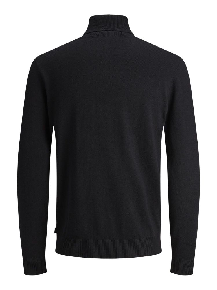 Jack & Jones Pull Zwart heren (EMIL KNIT ROLL NECK - 12157417.BLACK) - GL Sport (Sluis)