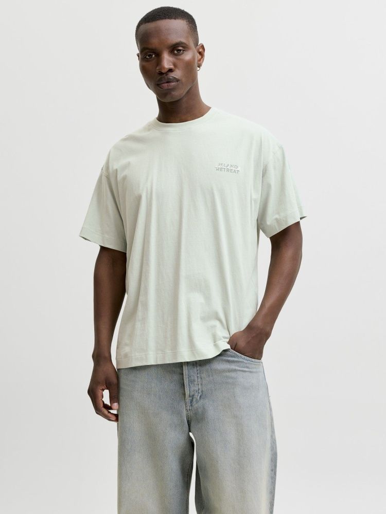 Jack & Jones T-shirt Blauw heren (ETERNA GRAPHIC BACK TEE SS CREW NECK - 12295836.AQUAGRAY) - GL Sport (Sluis)