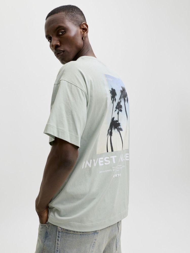 Jack & Jones T-shirt Blauw heren (ETERNA GRAPHIC BACK TEE SS CREW NECK - 12295836.AQUAGRAY) - GL Sport (Sluis)