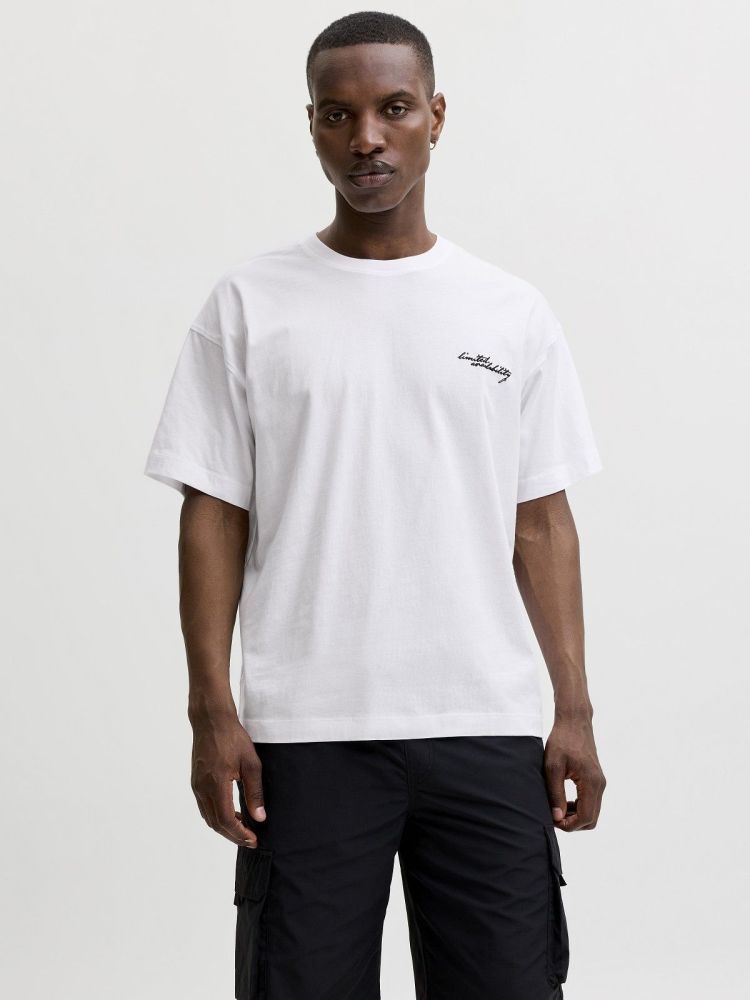 Jack & Jones T-shirt Wit heren (ETERNA GRAPHIC BACK TEE SS CREW NECK - 12295836.BRIGHTWHITE) - GL Sport (Sluis)