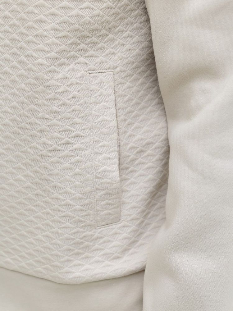 Jack & Jones Vest Beige heren (FRANKIE SWEAT ZIP HIGH NECK  - 12275675.MOONSTRUCK) - GL Sport (Sluis)