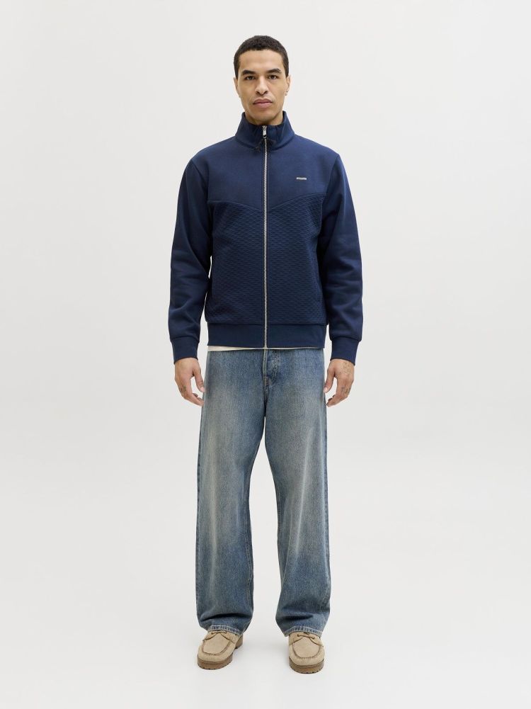 Jack & Jones Vest Blauw heren (FRANKIE SWEAT ZIP HIGH NECK  - 12275675.BLUE) - GL Sport (Sluis)