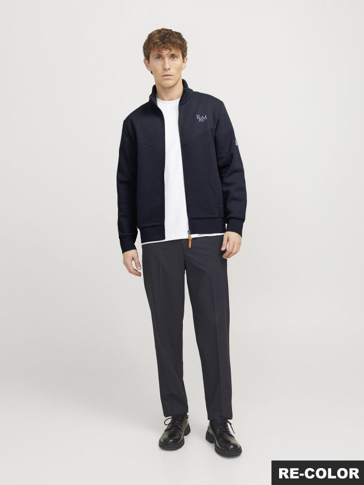 Jack & Jones Vest Blauw heren (FRANKIE SWEAT ZIP HIGH NECK SMU - 12275675.SEABONE) - GL Sport (Sluis)