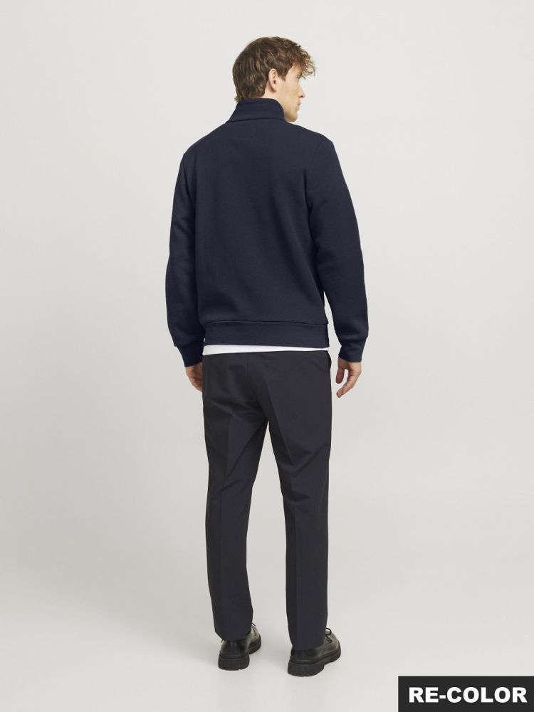 Jack & Jones Vest Blauw heren (FRANKIE SWEAT ZIP HIGH NECK SMU - 12275675.SEABONE) - GL Sport (Sluis)