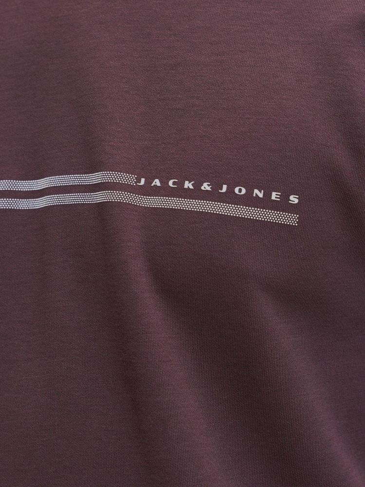 Jack & Jones T-shirt Bordeaux heren (FUSION CHEST BRAND TEE SS CREW NECK - 12289936.FUDGE) - GL Sport (Sluis)