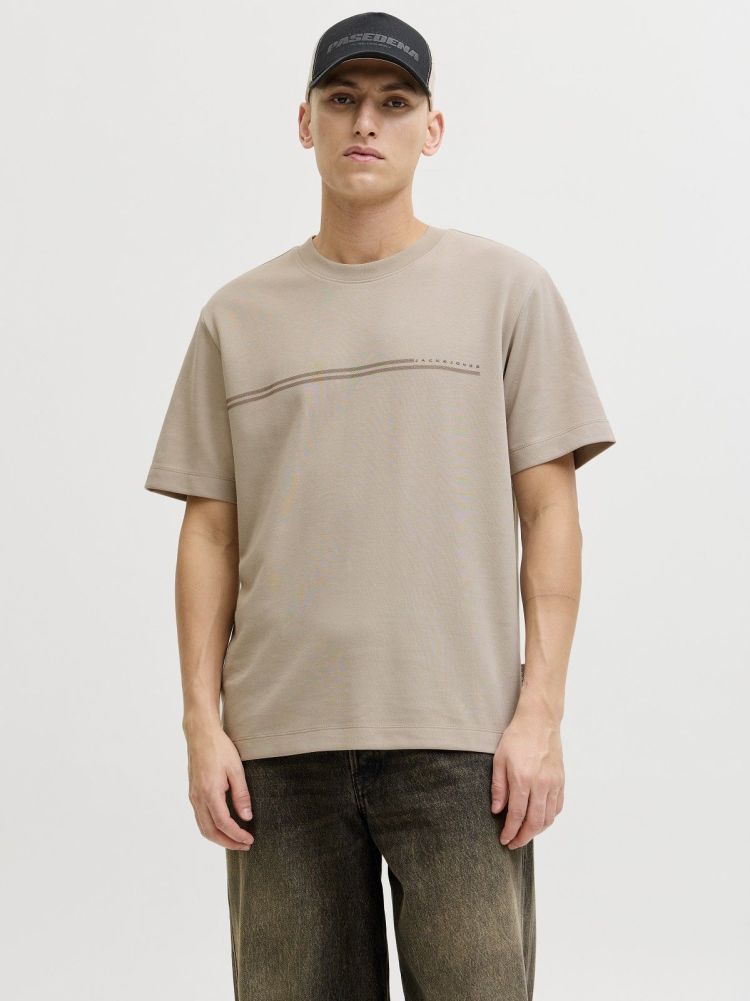 Jack & Jones T-shirt Blauw heren (FUSION CHEST TEE SS CREW NECK - 12289936.PURECASHMERE) - GL Sport (Sluis)