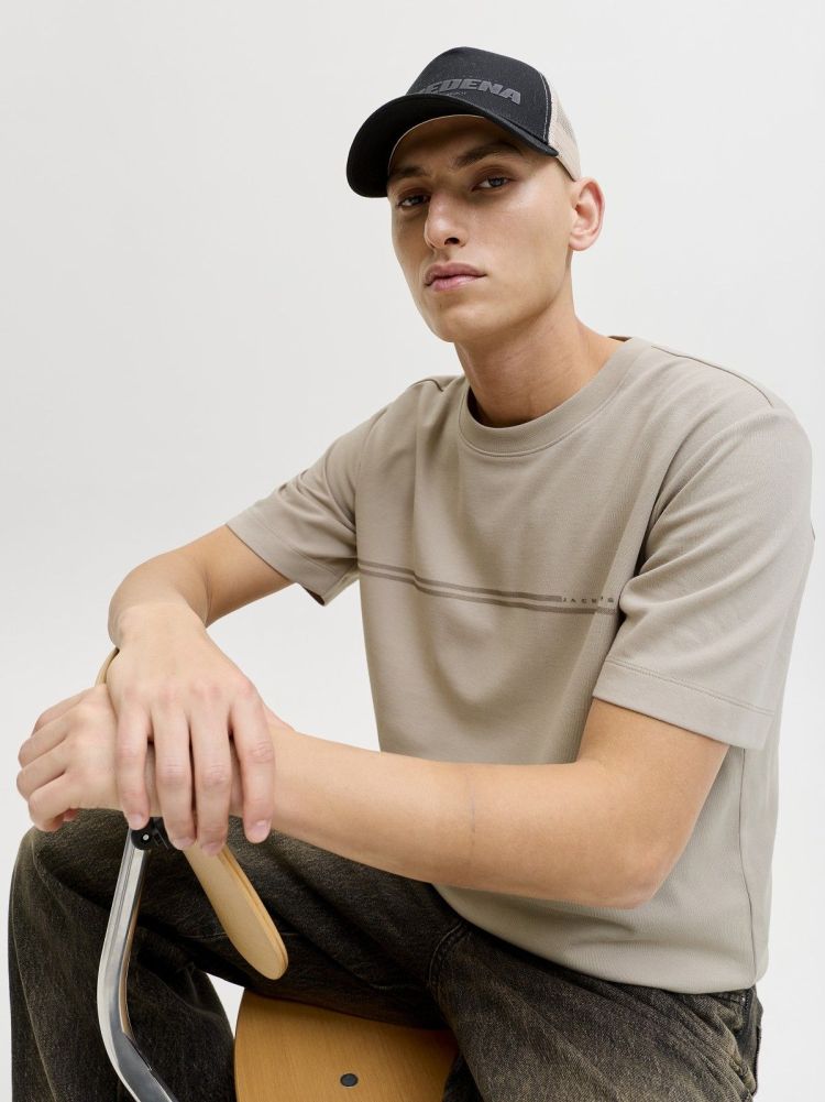 Jack & Jones T-shirt Blauw heren (FUSION CHEST TEE SS CREW NECK - 12289936.PURECASHMERE) - GL Sport (Sluis)