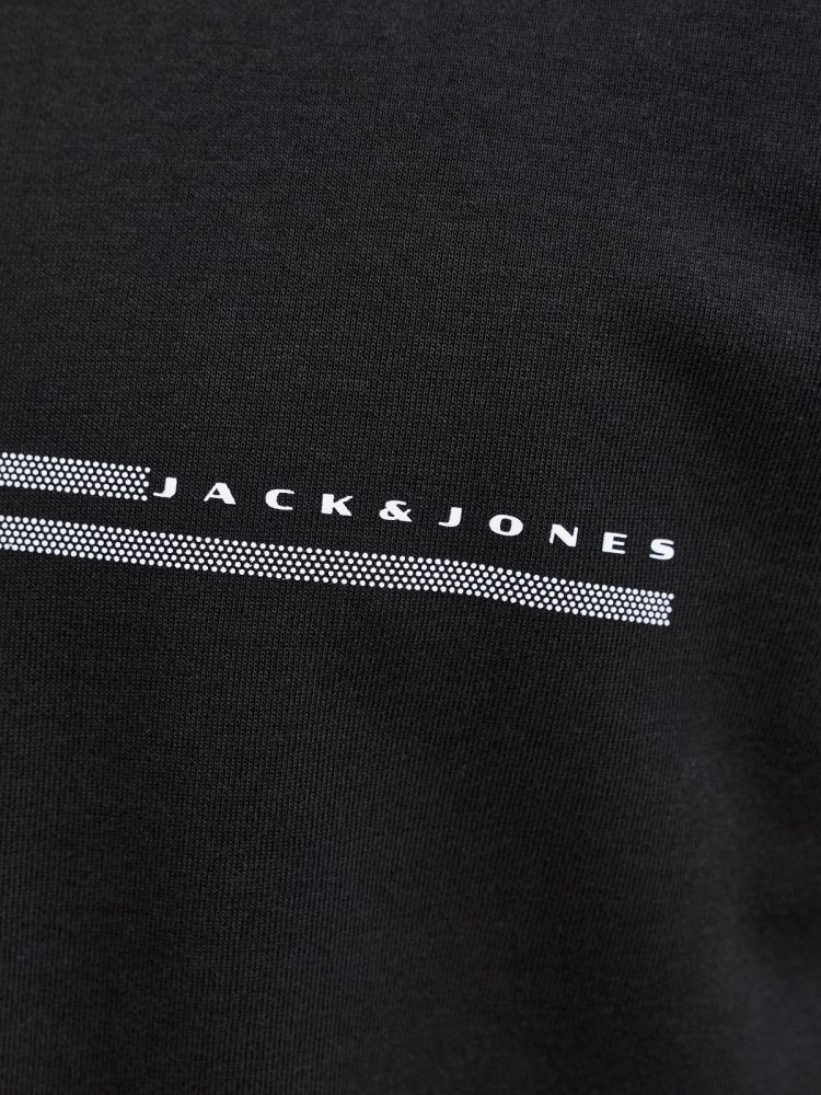 Jack & Jones T-shirt Zwart heren (FUSION CHEST TEE SS CREW NECK - 12289936.BLACK) - GL Sport (Sluis)