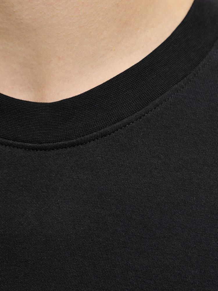 Jack & Jones T-shirt Zwart heren (FUSION CHEST TEE SS CREW NECK - 12289936.BLACK) - GL Sport (Sluis)