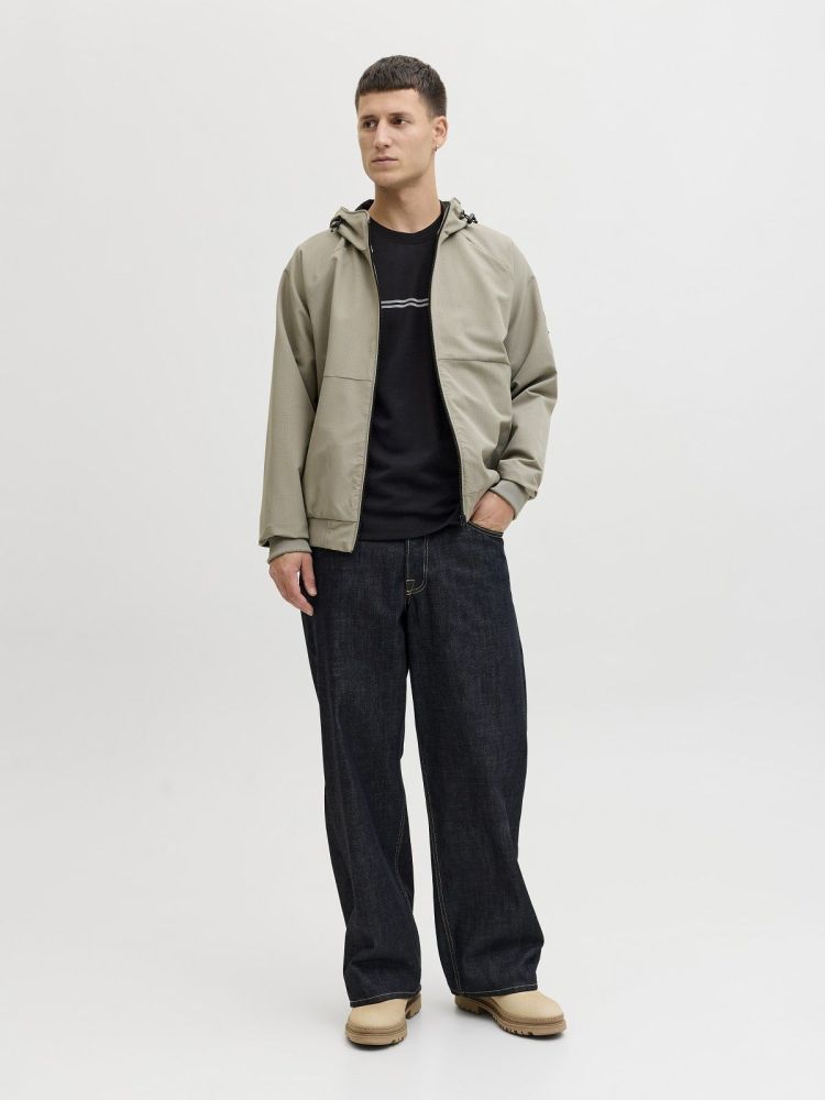 Jack & Jones T-shirt Zwart heren (FUSION CHEST TEE SS CREW NECK - 12289936.BLACK) - GL Sport (Sluis)