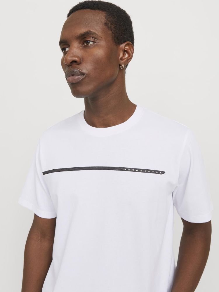 Jack & Jones T-shirt Wit heren (FUSION FULL BRANDING TEE SS CREW - 12273120.BRIGHTWHITE) - GL Sport (Sluis)