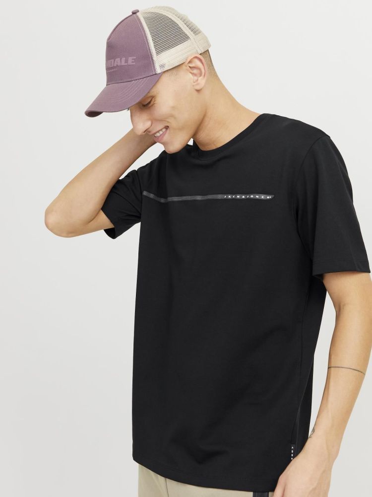 Jack & Jones T-shirt Zwart heren (FUSION FULL BRANDING TEE SS CREW - 12273120.BLACK) - GL Sport (Sluis)