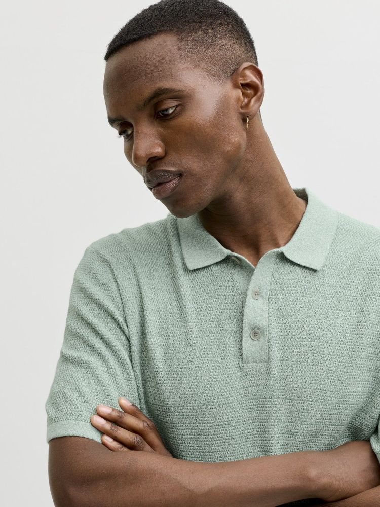Jack & Jones Polo Groen heren (GEORGE KNIT POLO SS - 12268281.GRANITEGREEN) - GL Sport (Sluis)
