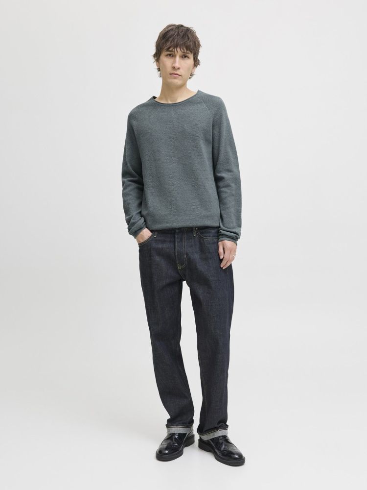 Jack & Jones Pull Blauw heren (HILL KNIT CREW NECK - 12157321.STORMYWEATHER) - GL Sport (Sluis)